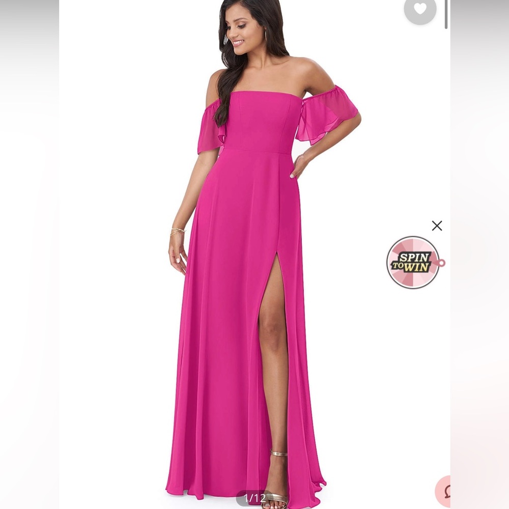 Azazie Fuschia Off the shoulder Gown